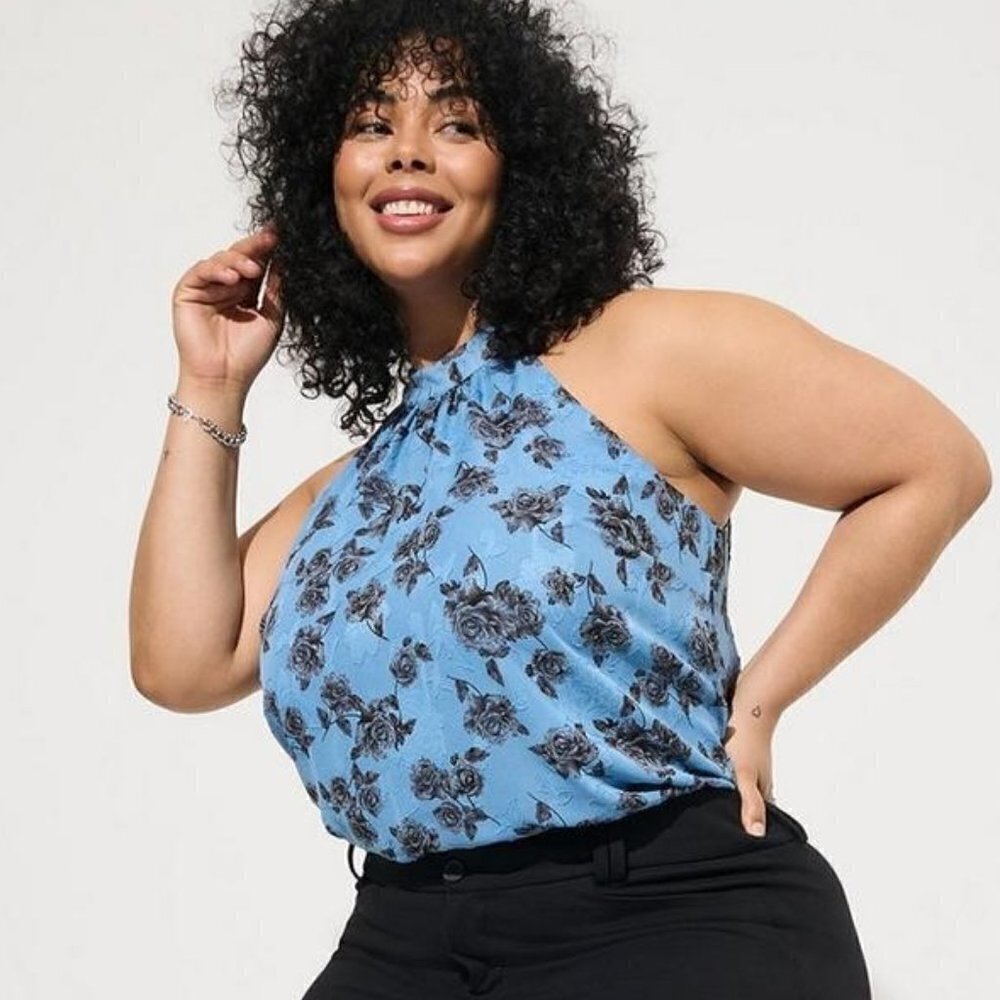 Torrid - Clip Chiffon Mock Neck Halter in "Romantic Rose"​​​​​​​​​​​